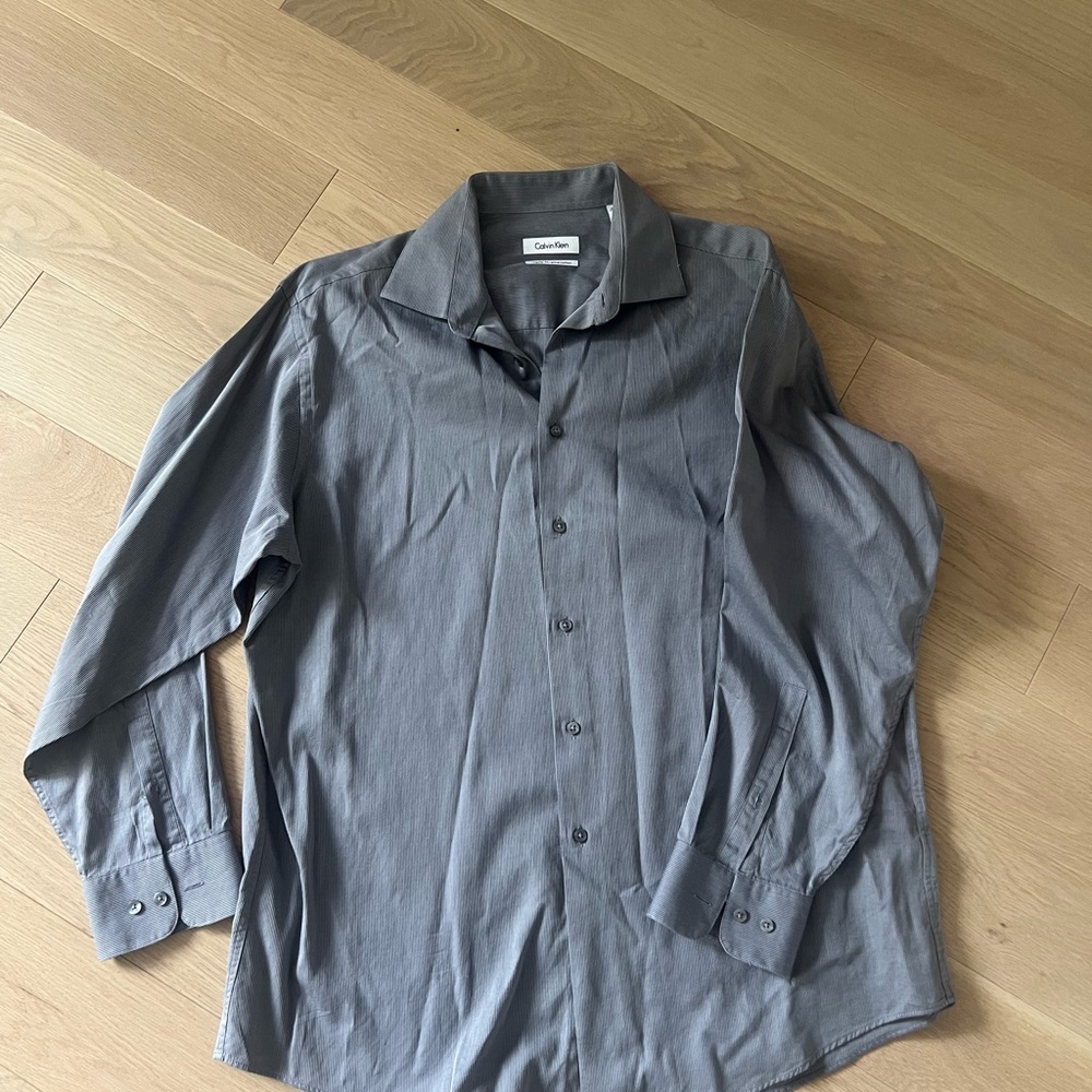 Calvin Klein Men's Charcoal Dress Shirt